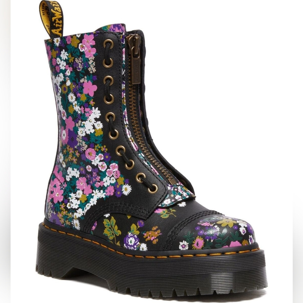 Dr Martens Sinclair Hi Floral Womens Leather zipper US5L